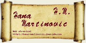 Hana Martinović vizit kartica